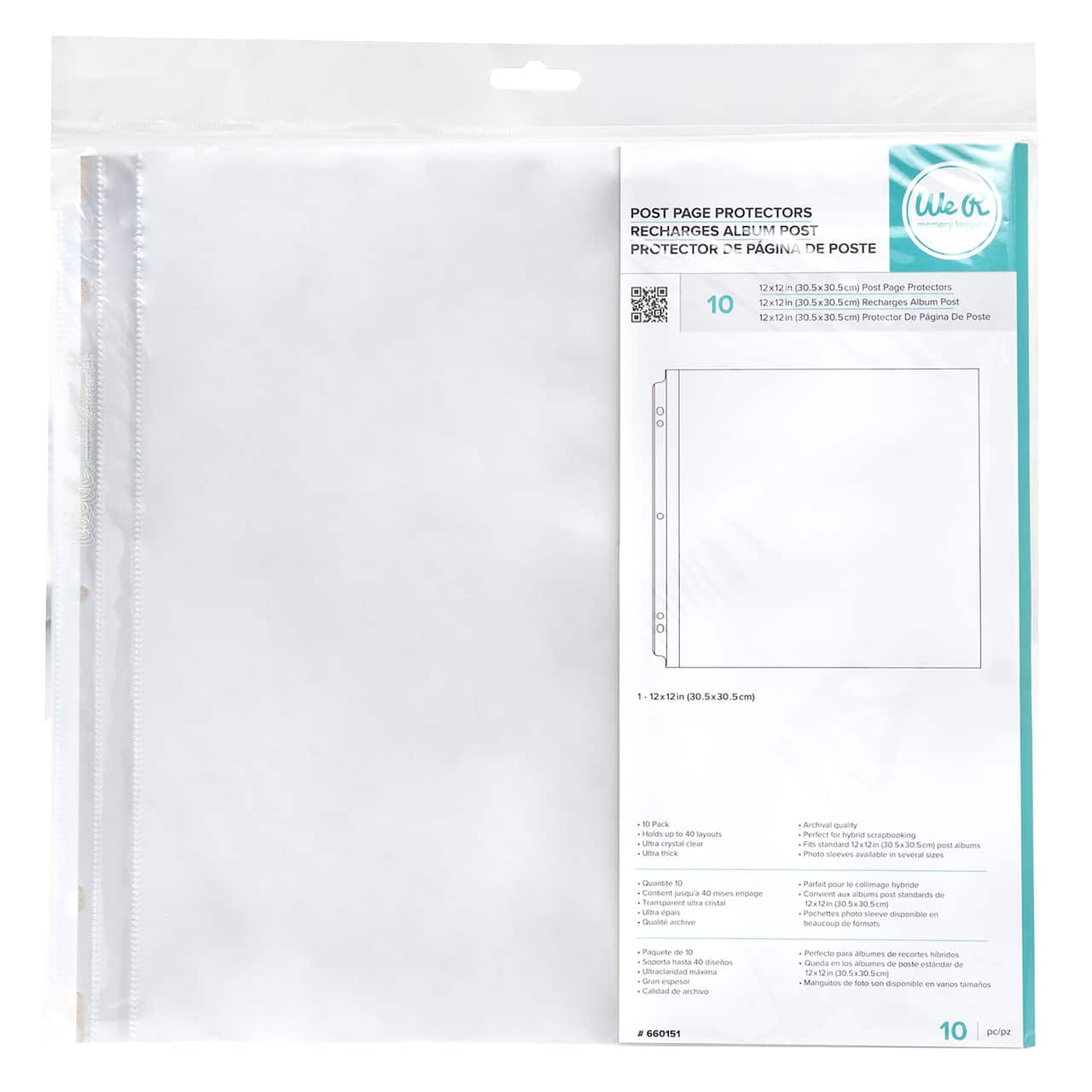 We R Memory Keepers® 12" x 12" Post Page Protectors, 10ct.
